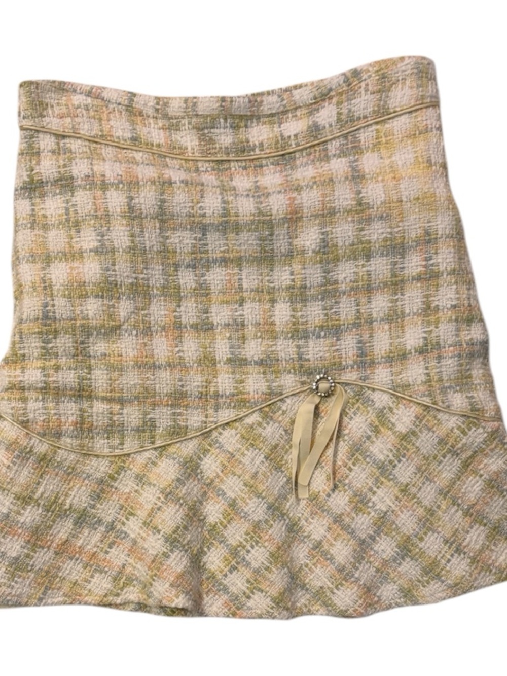 Kenzie Pastel Tweed Skirt in Cream, Blush, Mint and Light Blue